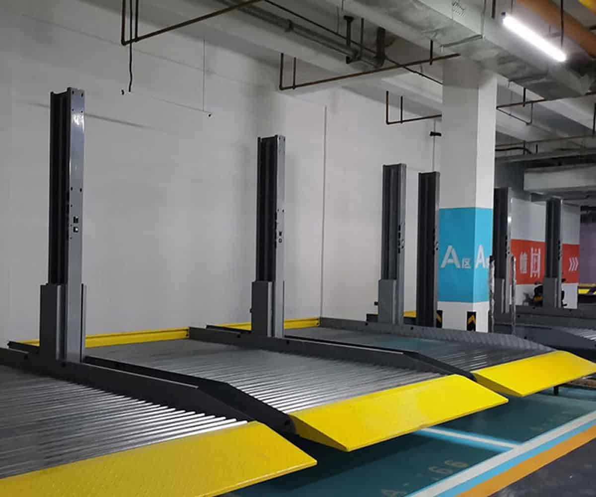 祥云二層升降式立體車庫停車設(shè)備過驗收